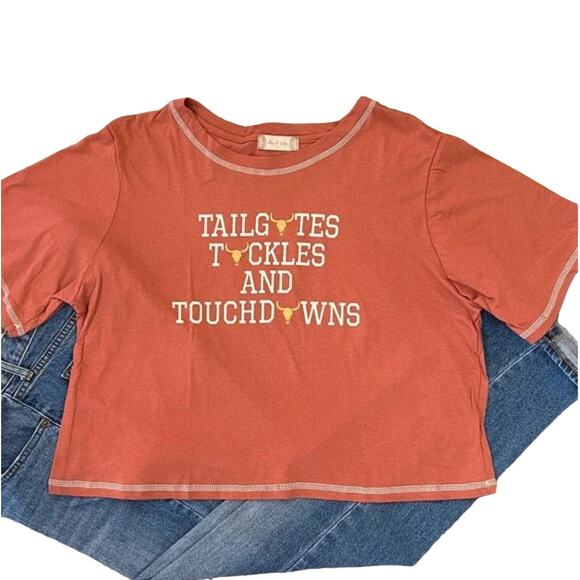 NWT Altar'd State University of Texas "Tailgates, Tackles & Football" Shirt - Picture 2 of 8